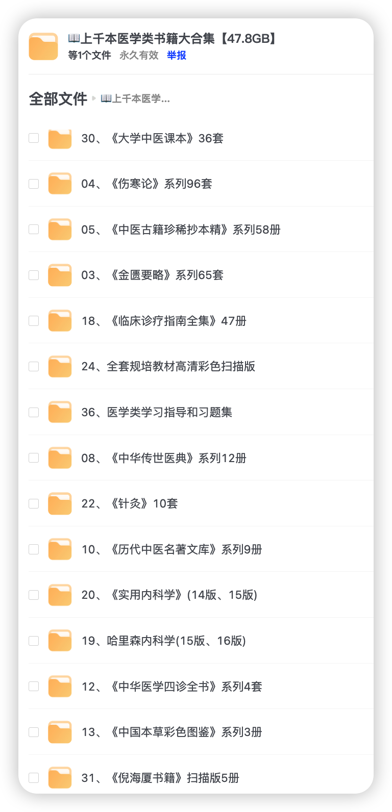 上千本医学类书籍大合集【47.8GB】