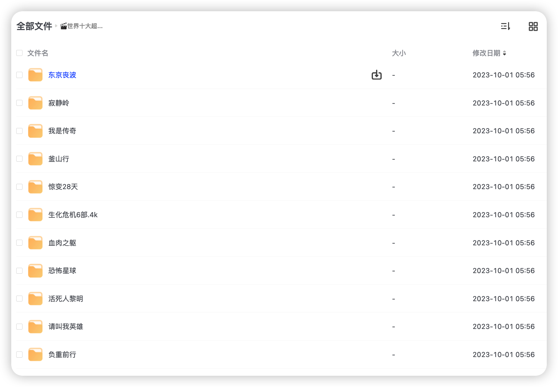 世界十大超高分丧尸电影【123GB】