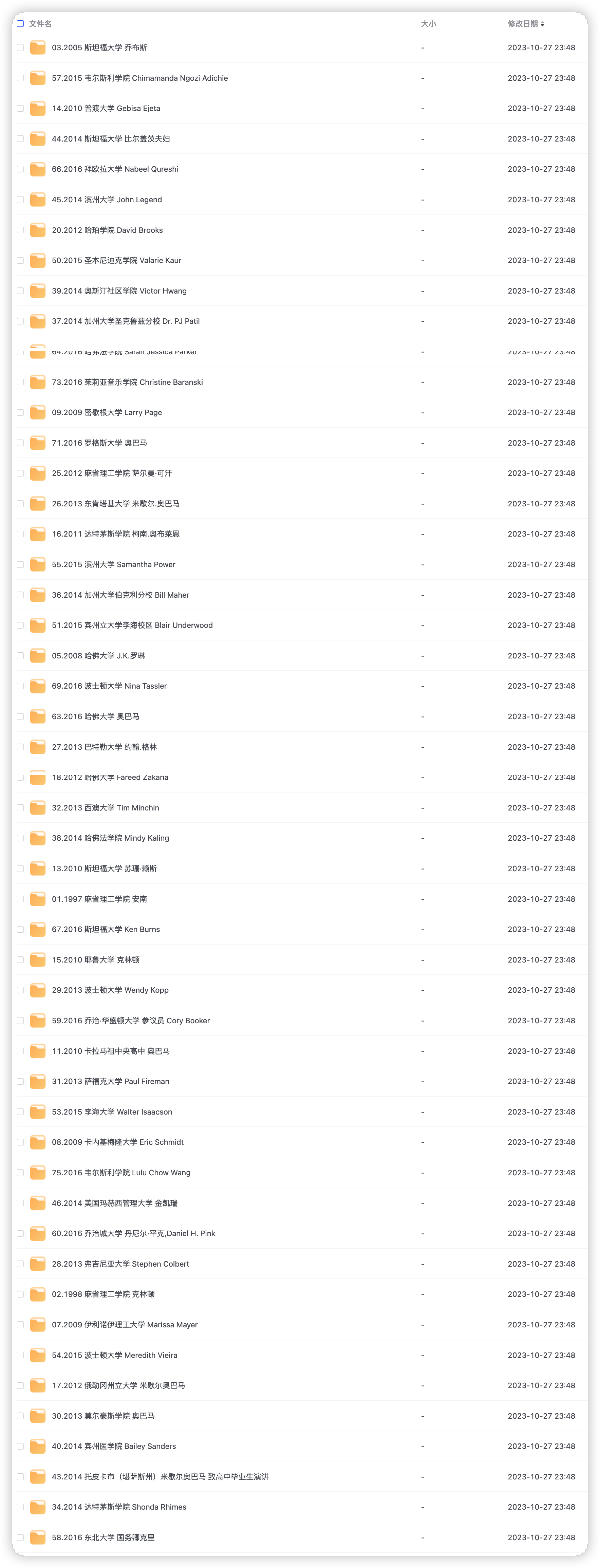 名人文励志演讲合集【17.5GB】