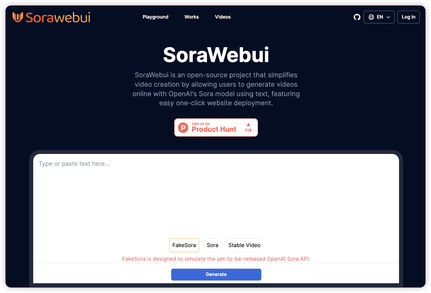 SoraWebui-开源 Sora Web 客户端 文本在线生成视频
